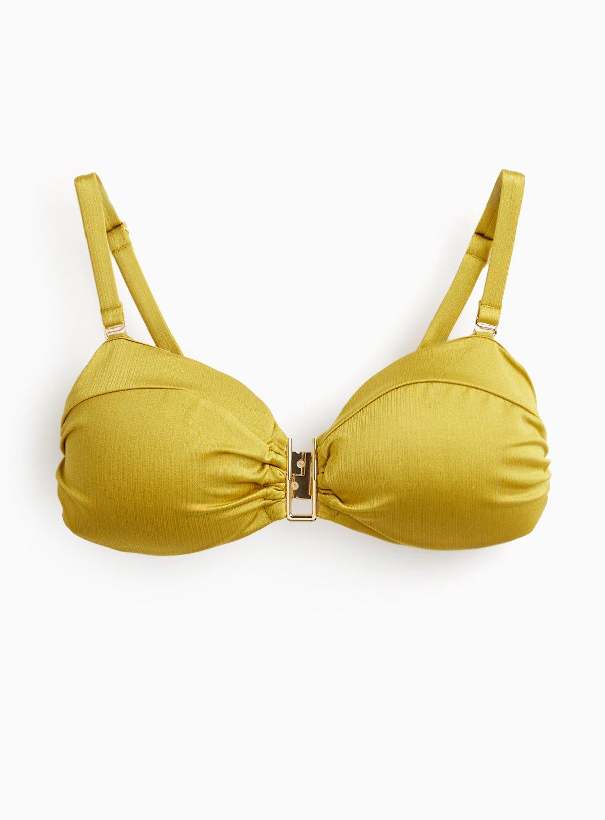 Gold High Shine Bandeau Bikini Top 10