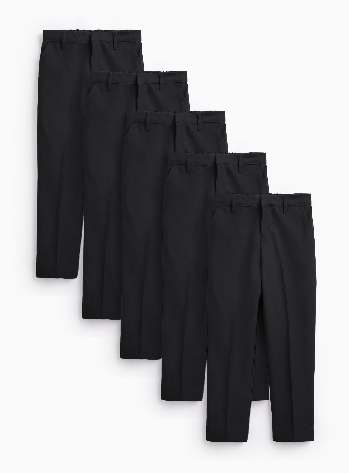 5 Pack Black Skinny Fit Woven Trousers 6 years