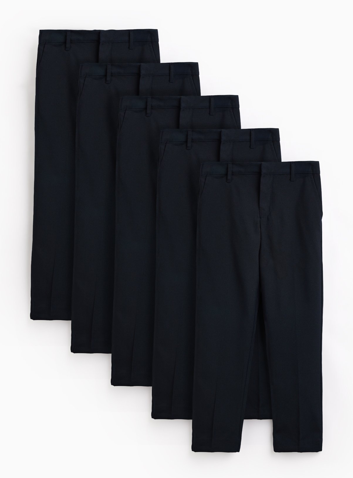 Navy Longer Leg Woven Trousers 5 Pack 7 years