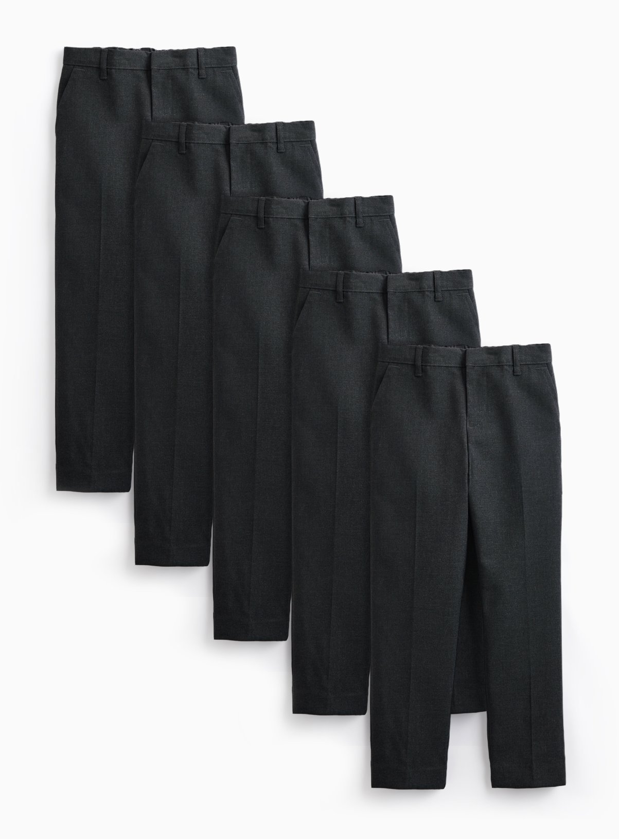 Grey Longer Leg Woven Trousers 5 Pack 8 years