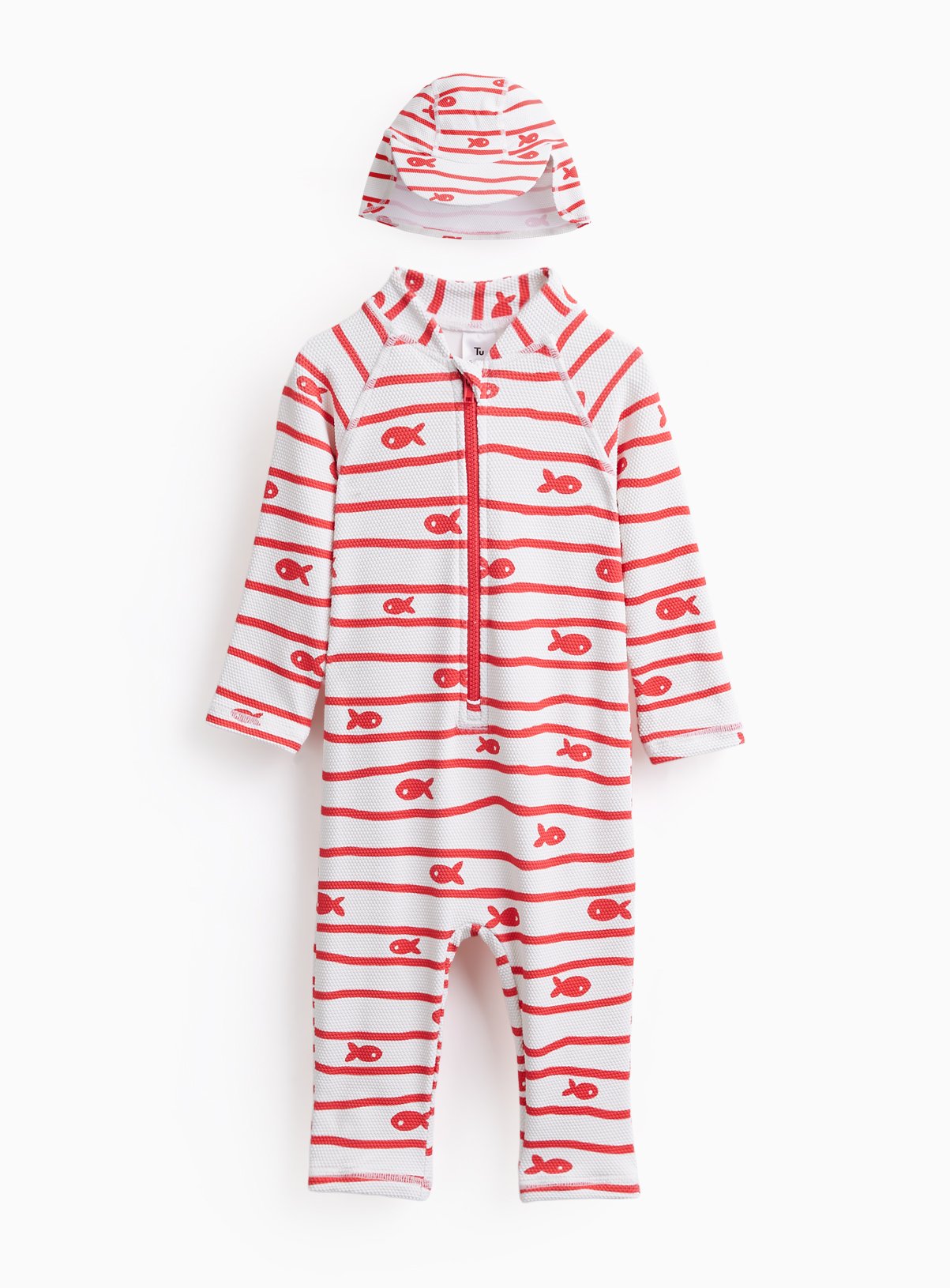 Sardine Print Sun Suit & Keppie Hat Set 