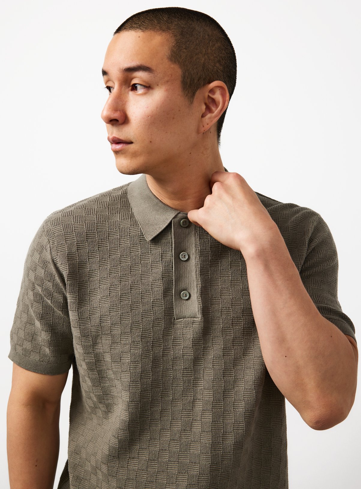 Textured Box Stitch Polo 