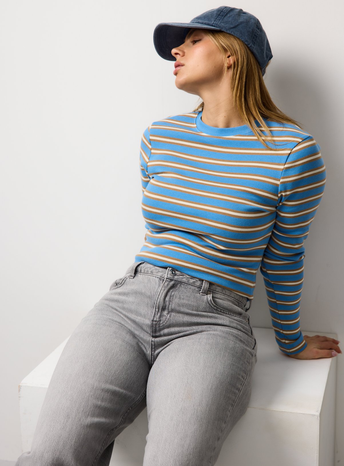 Blue Striped Long Sleeve T-Shirt 8