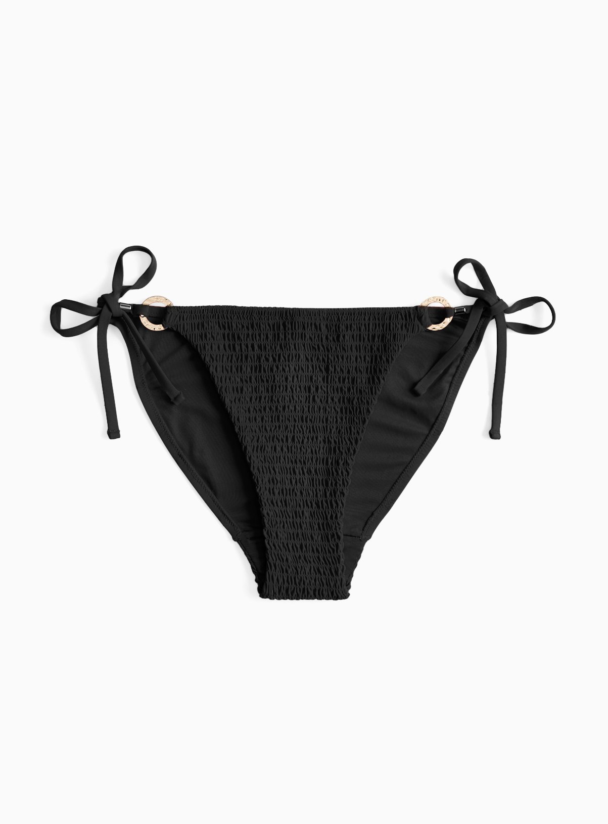 Black Faux Shirred Co-ord Bikini Bottoms 10