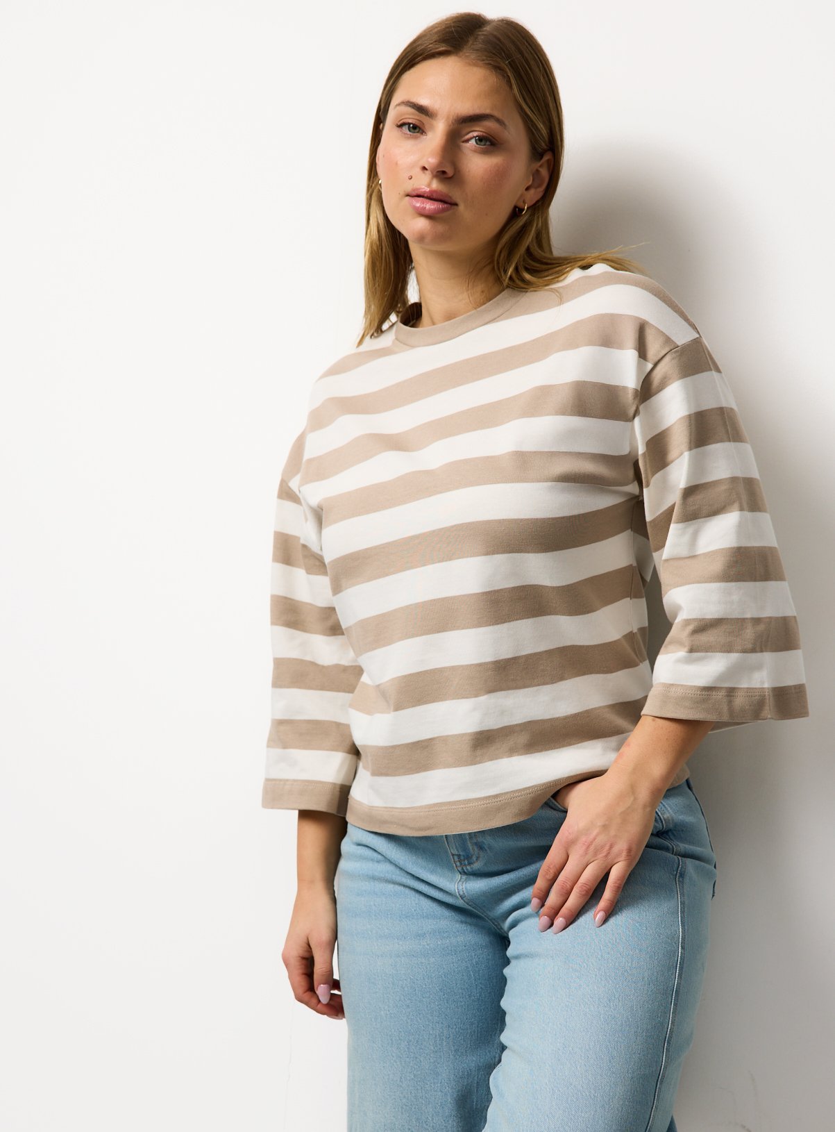 3/4 Sleeve Striped T-Shirt 