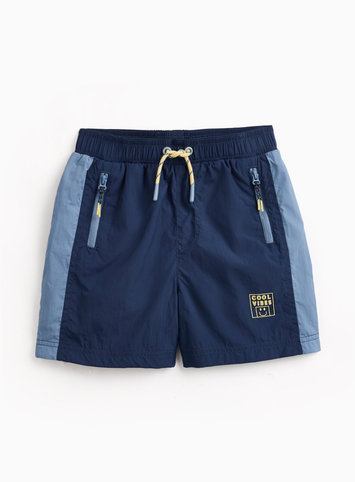 Blue Good Vibes Motif Co-ord Shorts