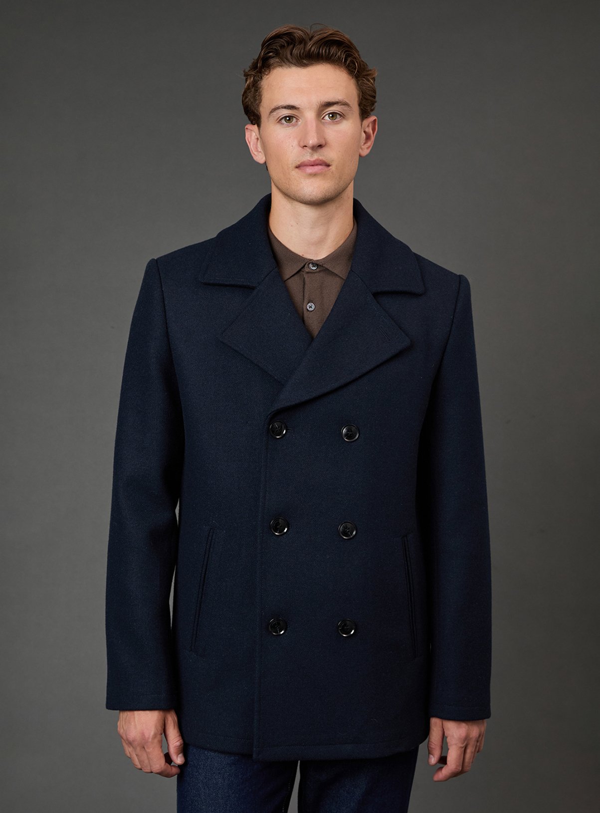 BURTON Navy Signature Wool Blend Peacoat 