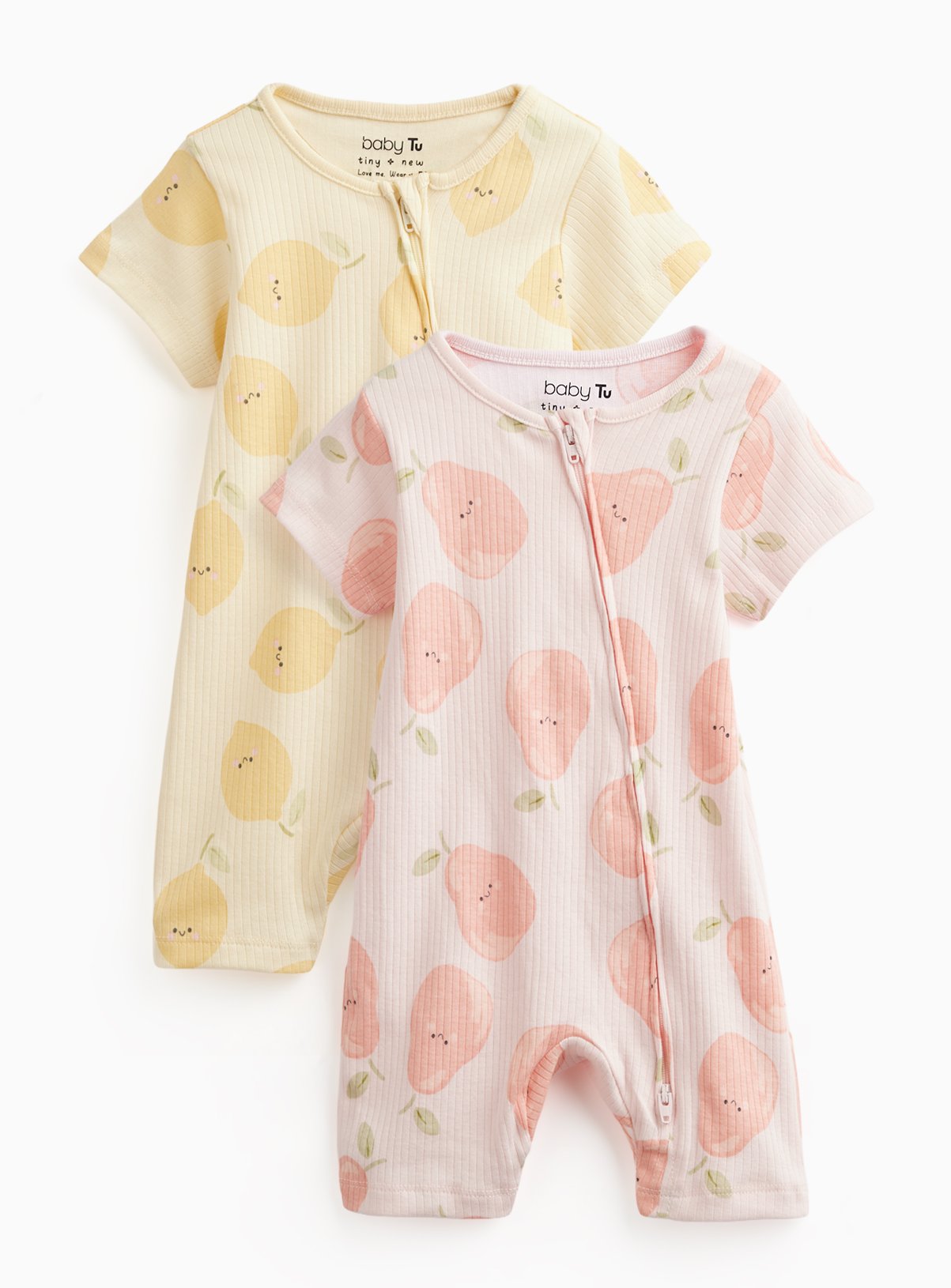 Fruit Print Ribbed Rompers 2 Pack