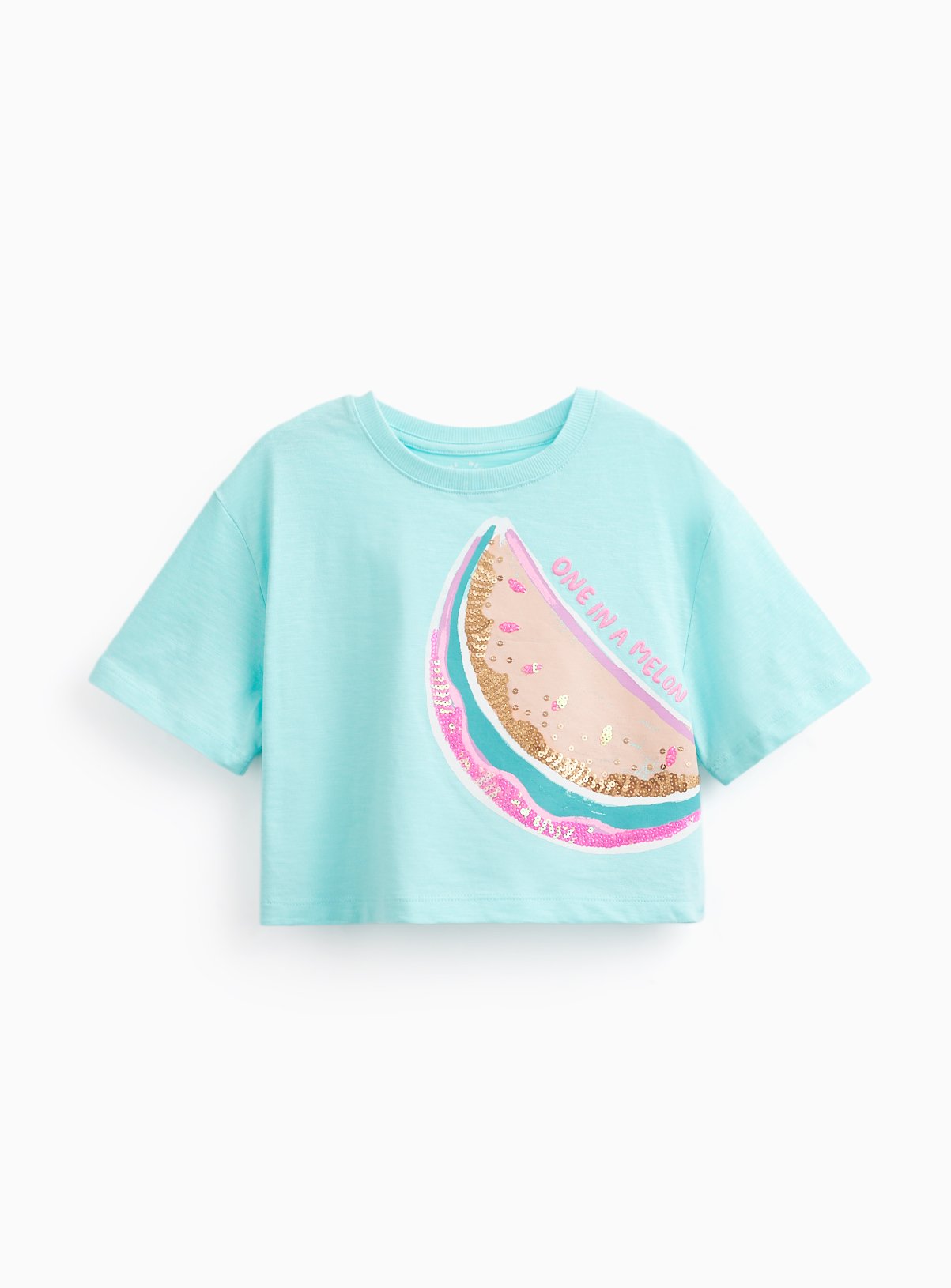 Torquoise Watermelon Sequin Graphic T-Shirt 