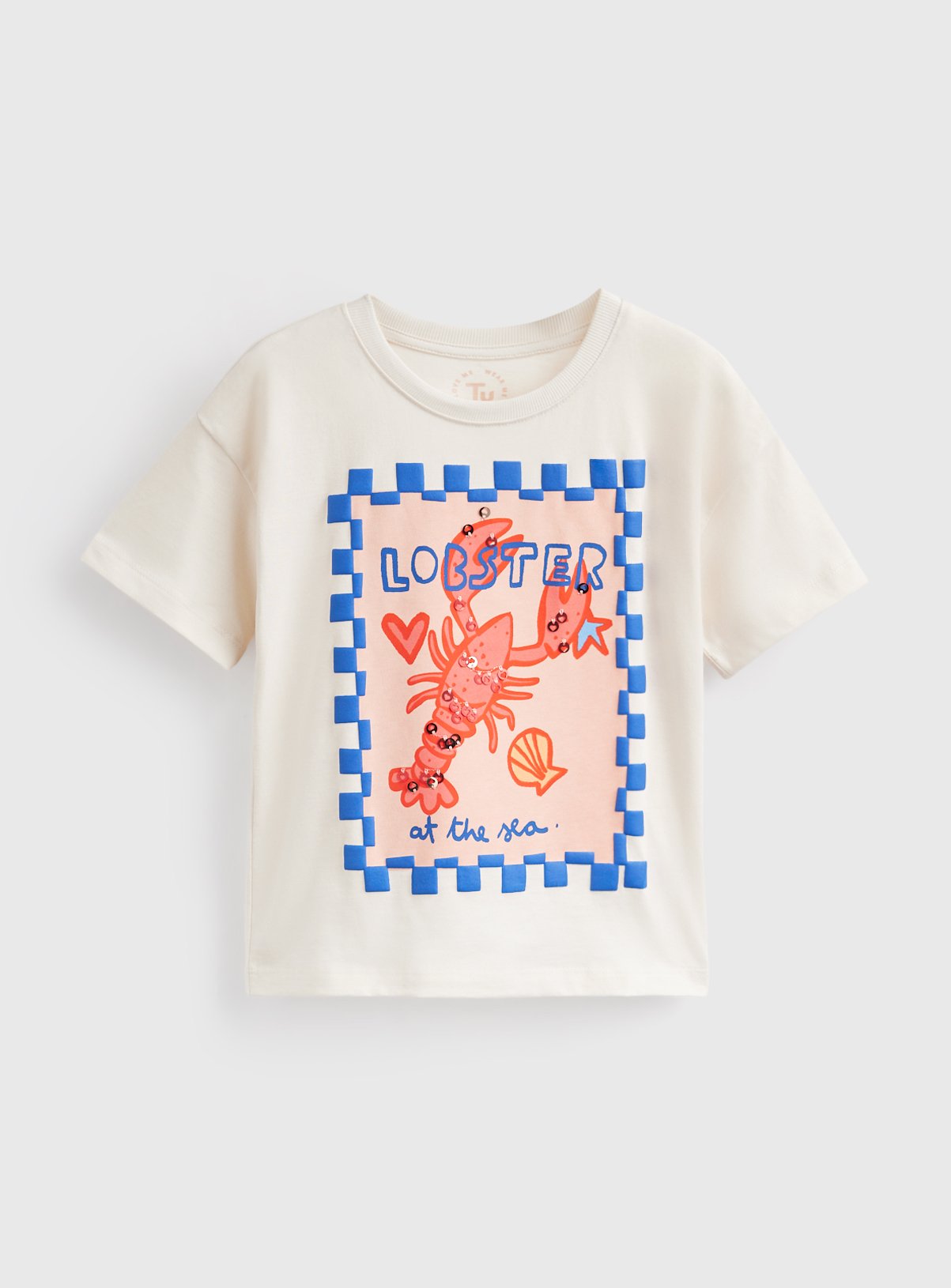 Cream Lobster Graphic Relaxed Fit T-Shirt 