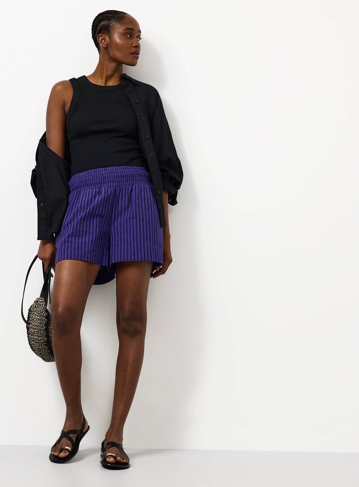 Blue Stripe Co-ord Shorts 12