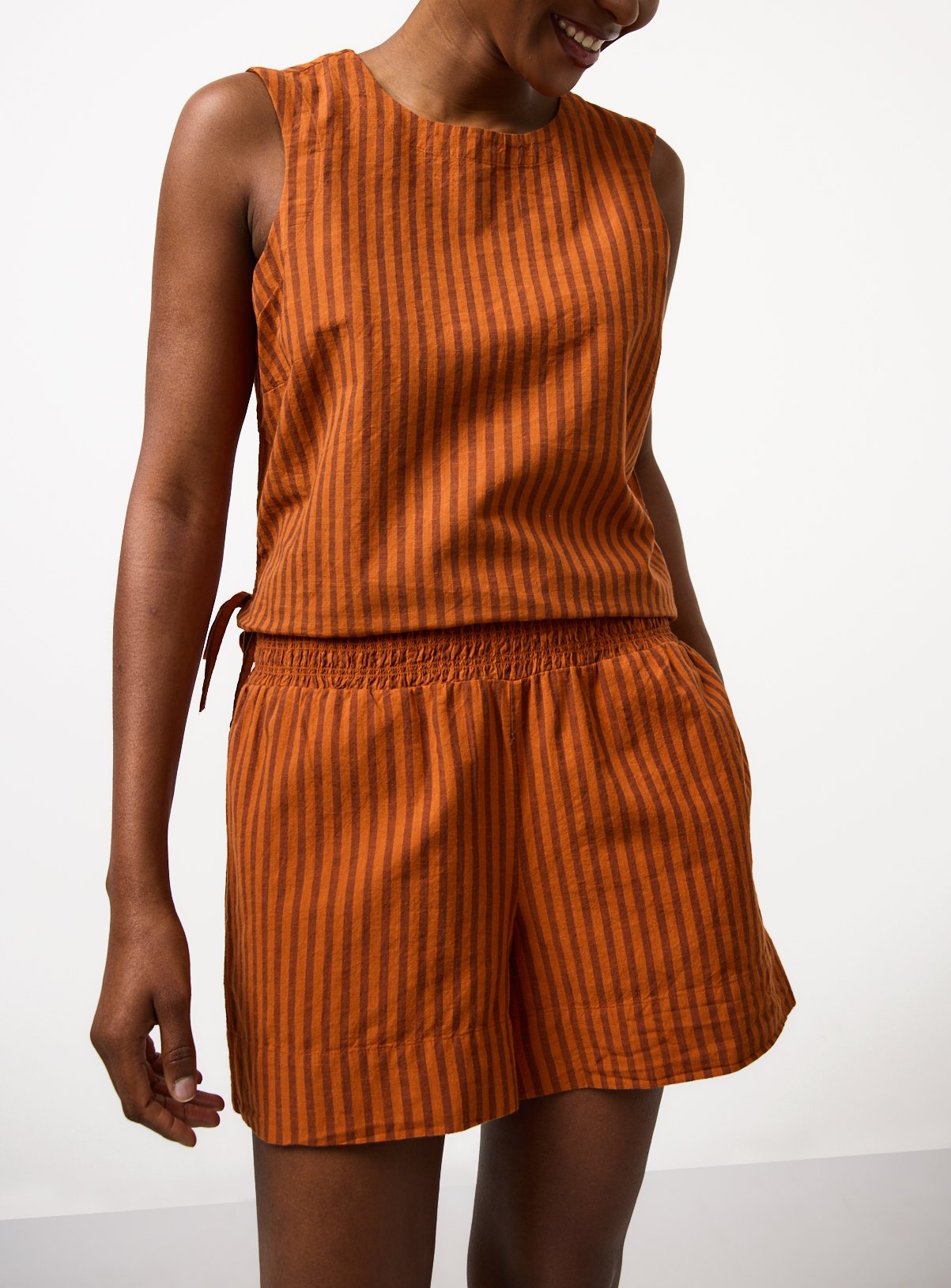 Brown Stripe Co-ord Shorts 20