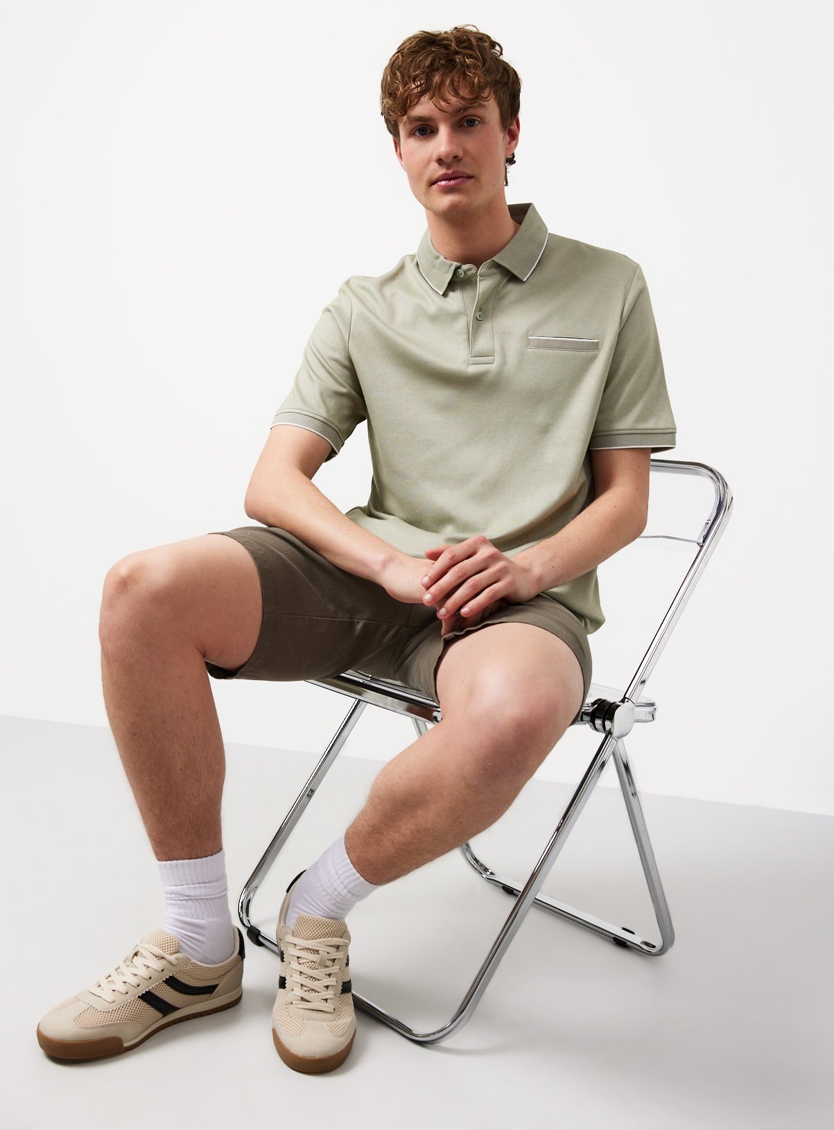Green Two Tone Polo Shirt M