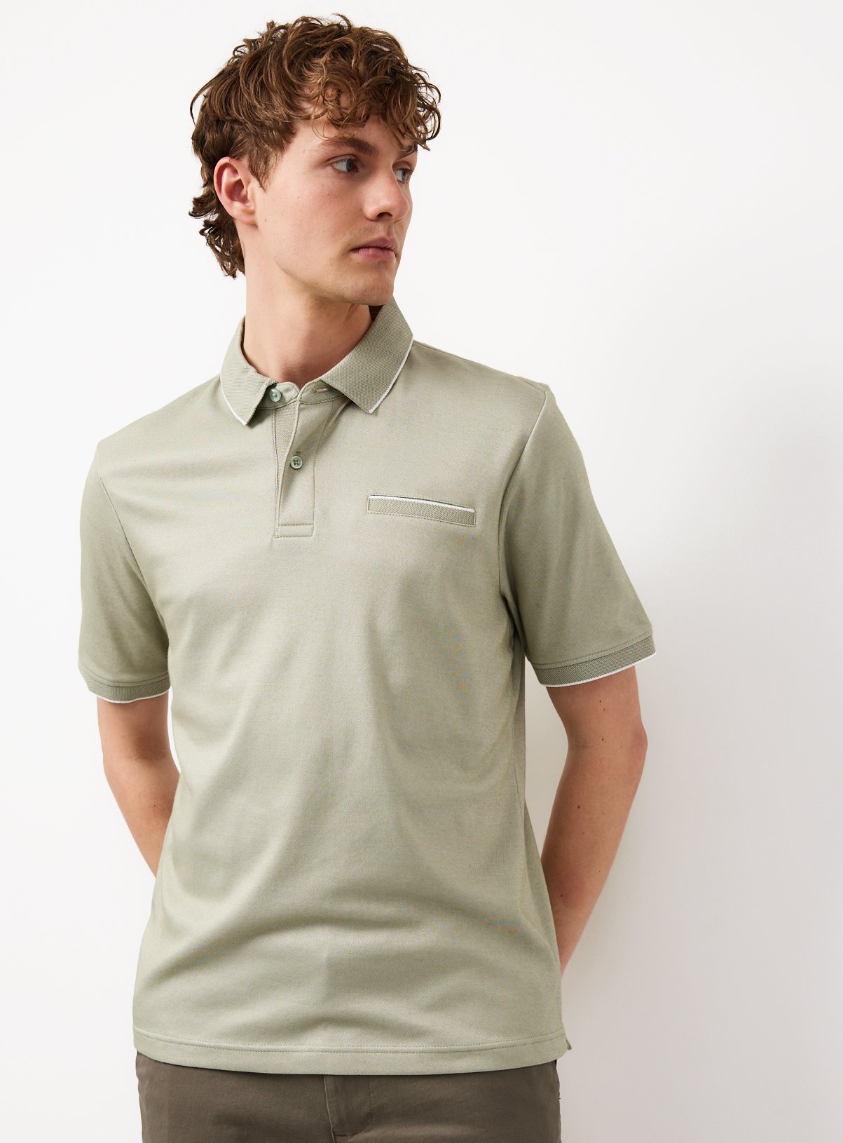 Green Two Tone Polo Shirt XL