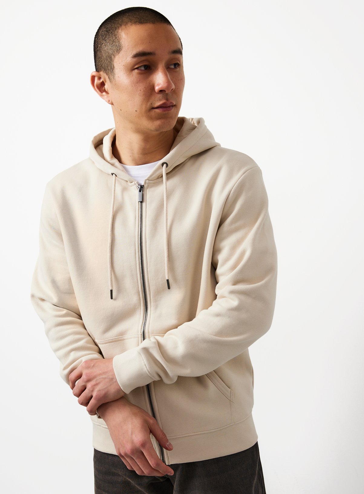 Neutral Ultimate Zip Through Hoodie 