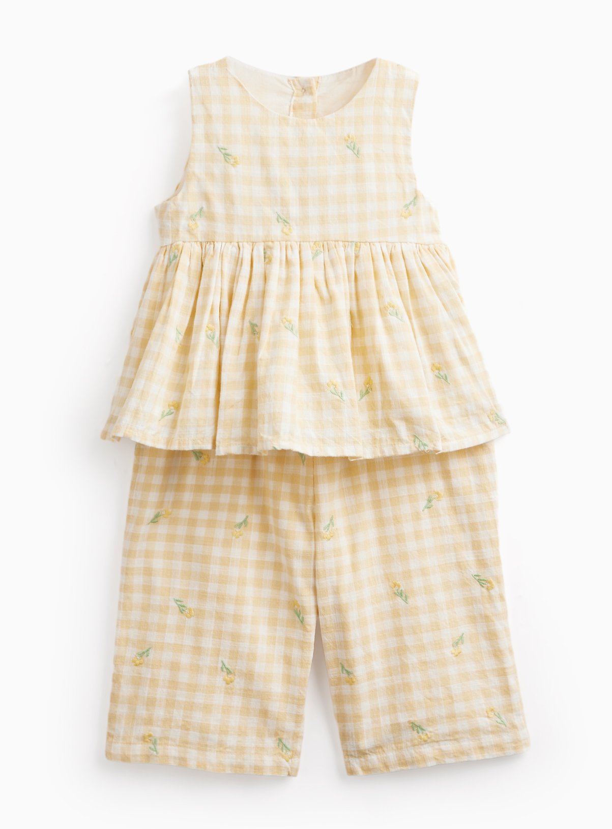 Lemon Gingham Top & Trouser Set 3-6 months