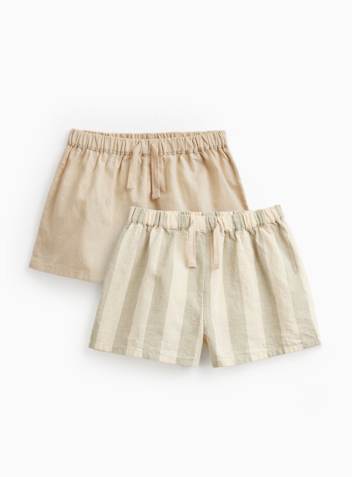 Stripe & Plain Shorts 2 Pack 6-9 months