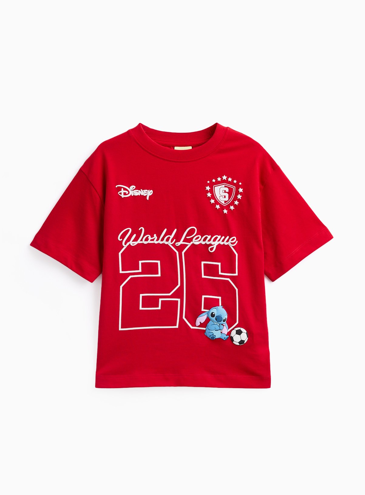 Red Disney Lilo & Stitch Football Graphic T-Shirt 10 years