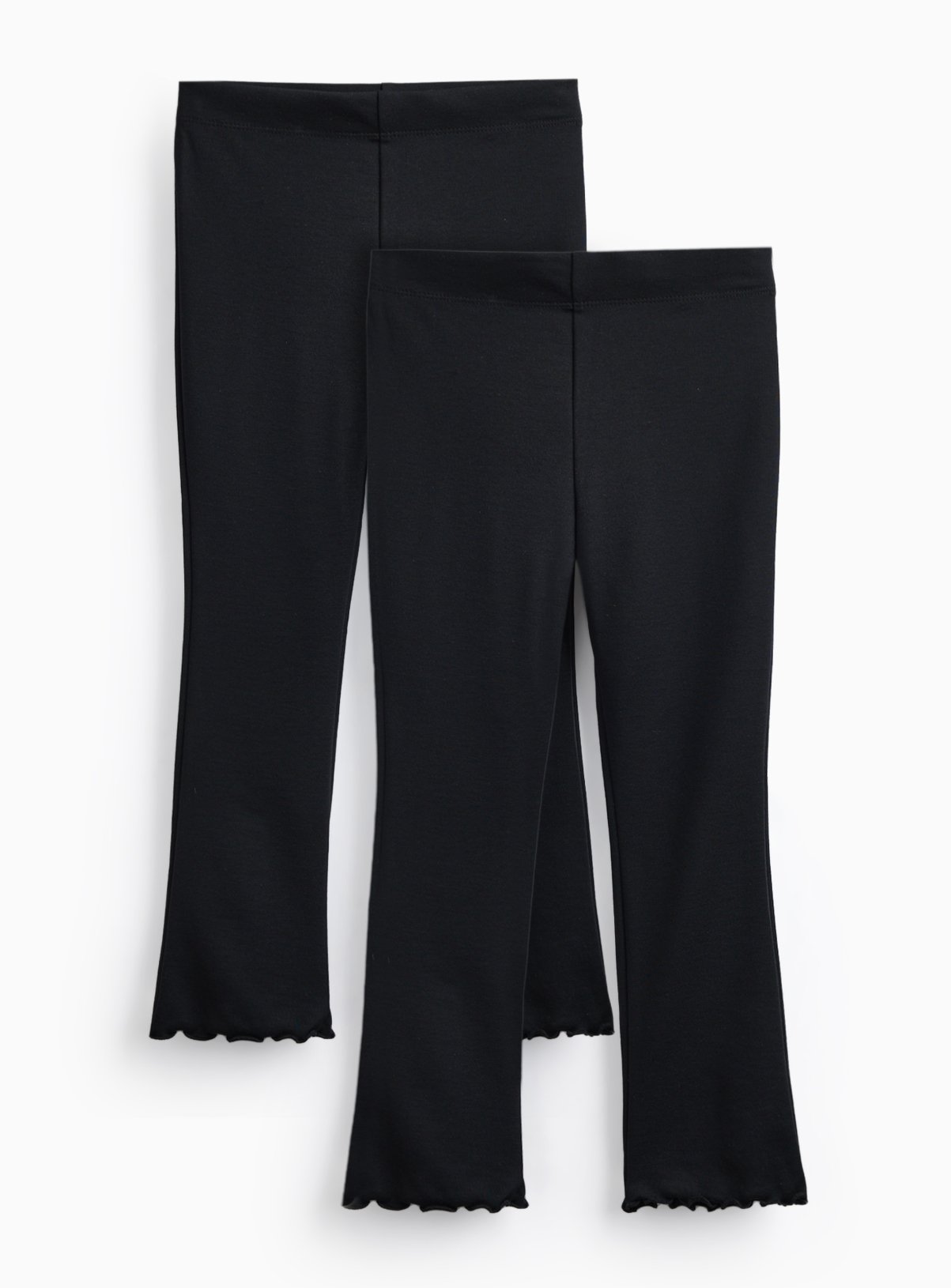 Black Lettuce Hem Leggings 2 Pack 10 years