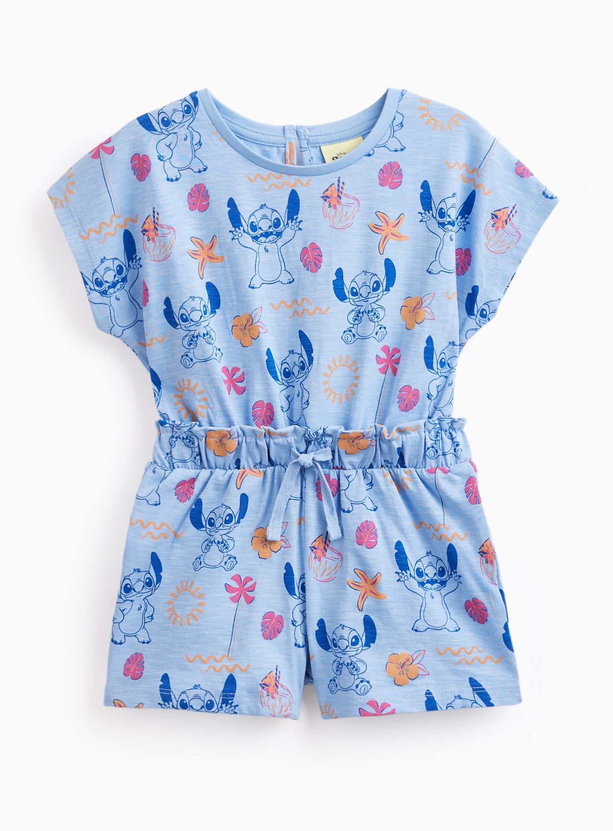 Blue Disney Lilo & Stitch Print Short Sleeve Playsuit 