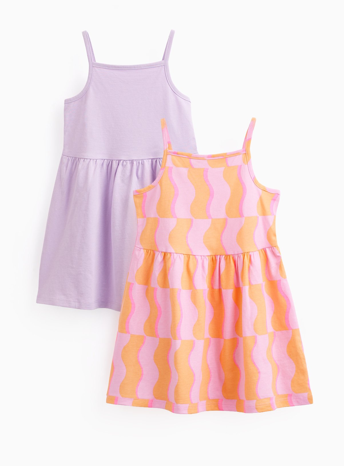 Pink & Lilac Strappy Jersey Dresses 2 Pack 3-4 years