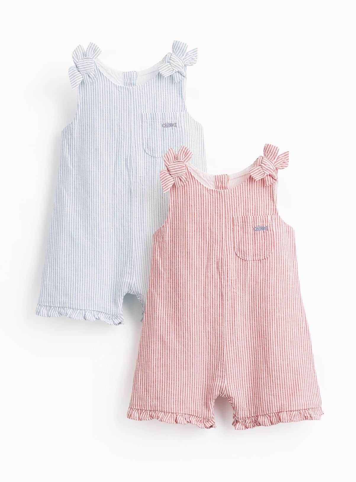 Red & Blue Tie Shoulder Rompers 2 Pack 9-12 months