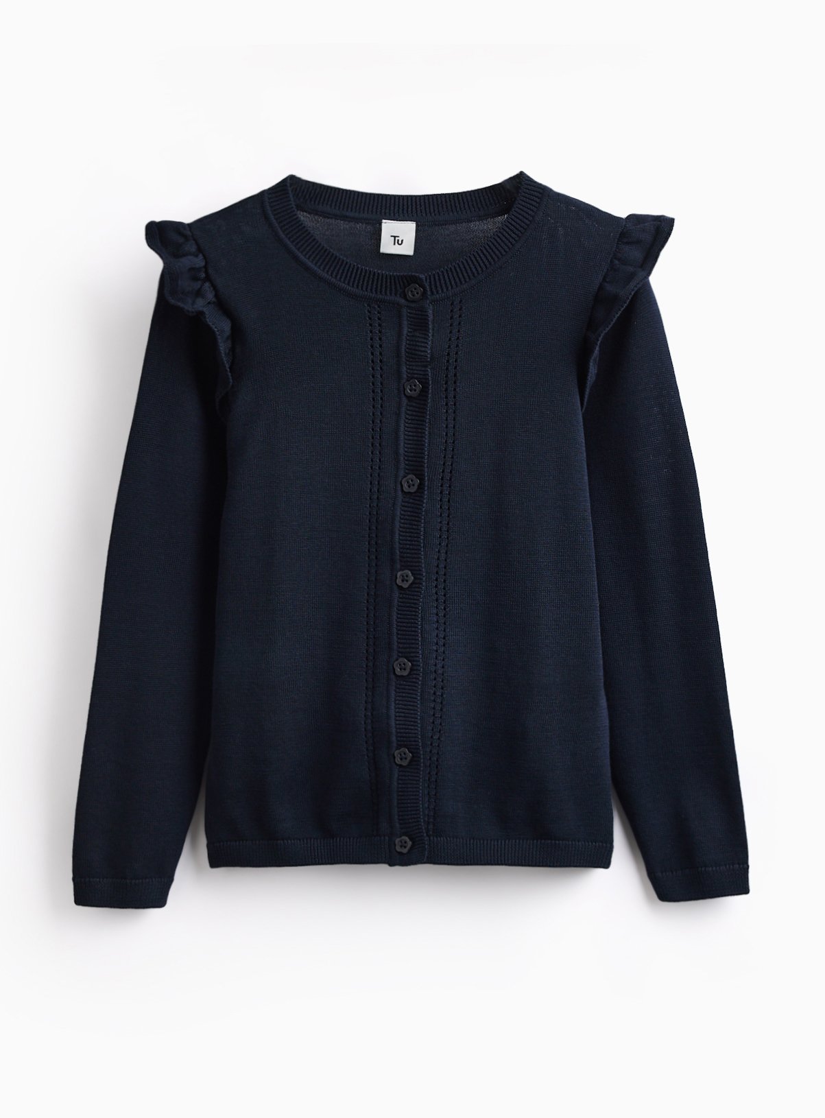 Knitted Cardigan with Frill Sleeve 