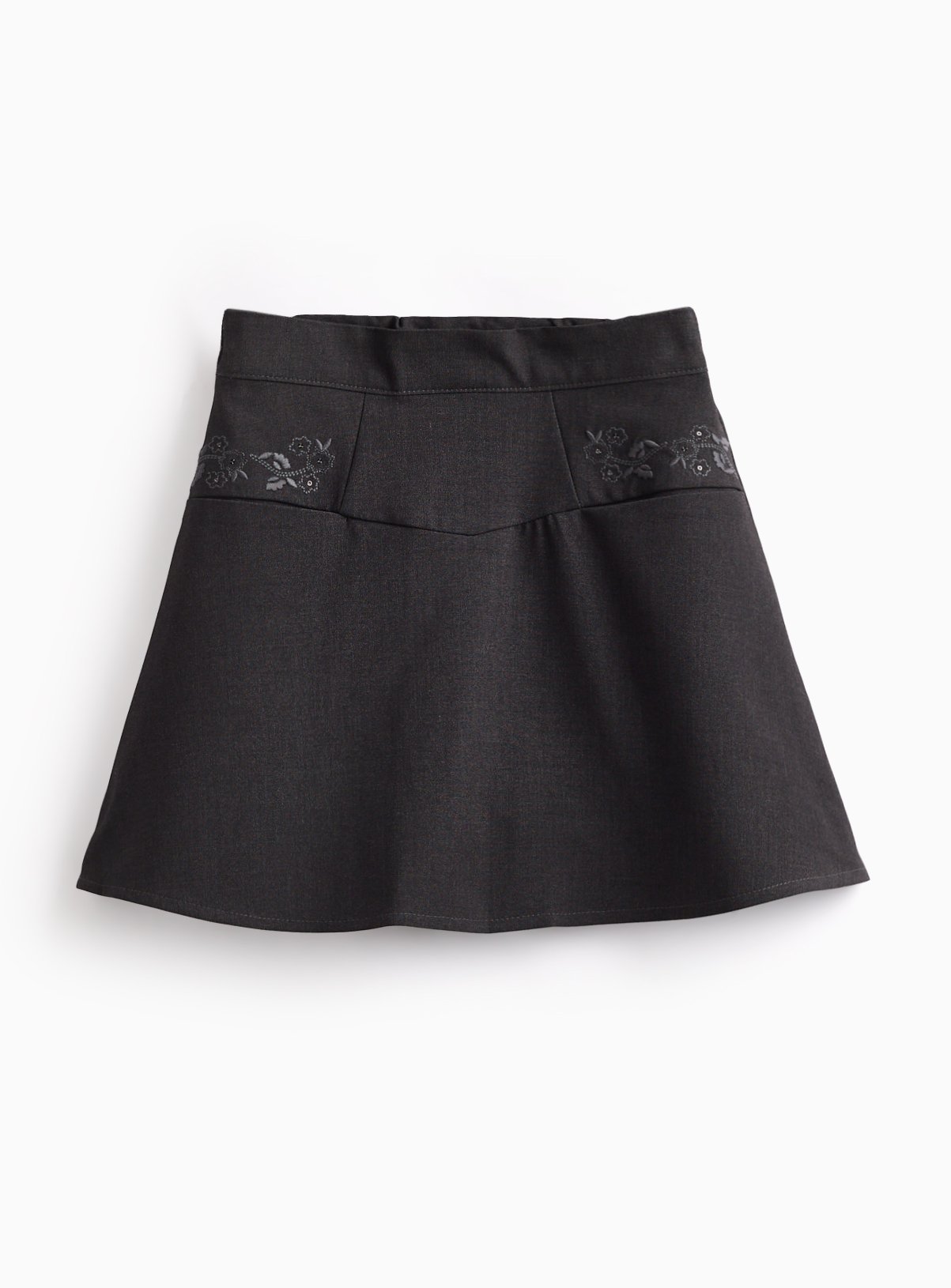 Grey Embroidered Skater Skirt  10 years