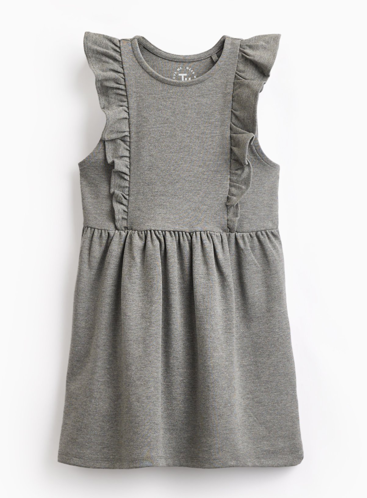 Grey Jersey Ruffle Detail Pinafore Dress 11 years