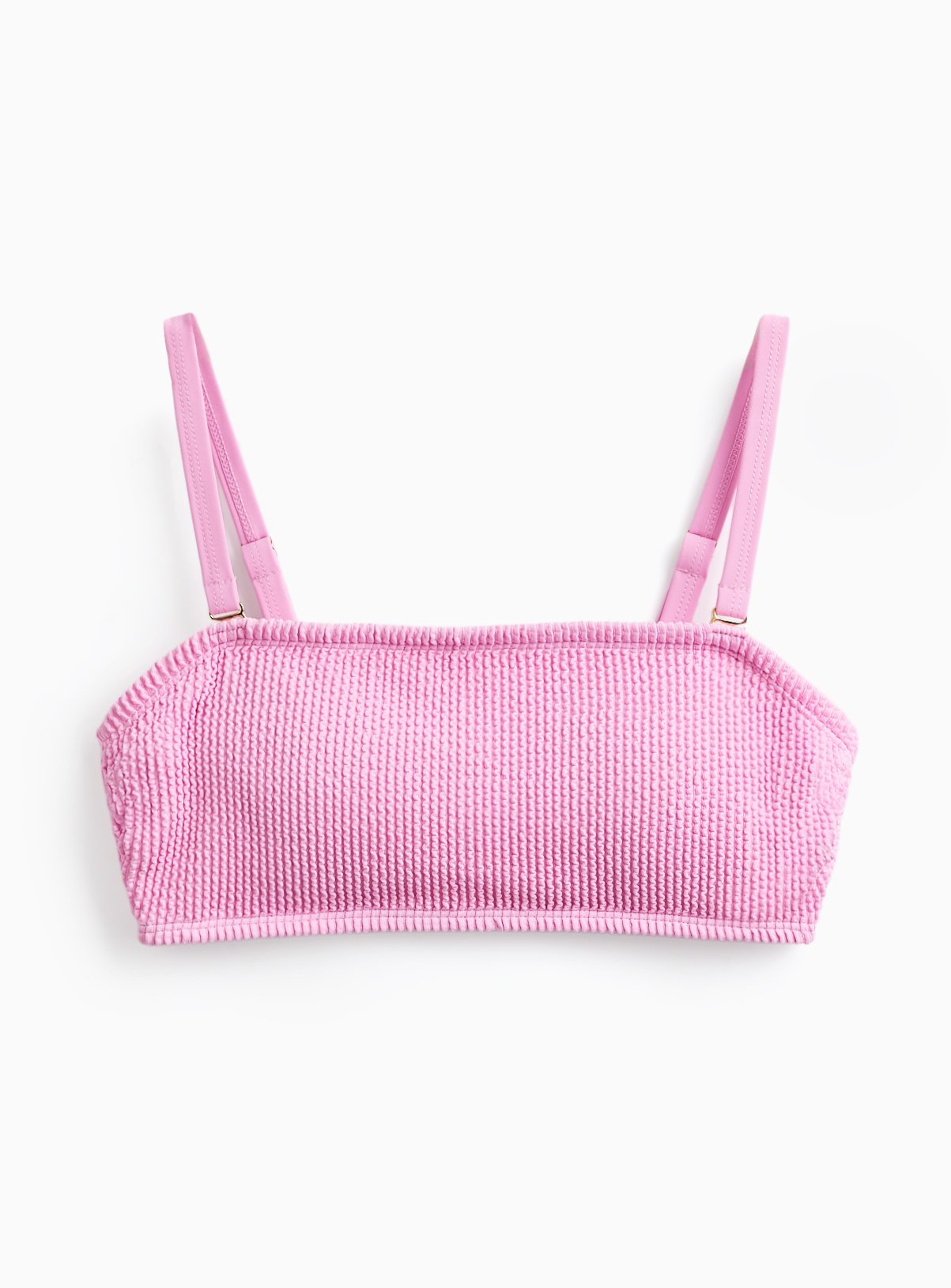 Pink Crinkle Bandeau Bikini Top 