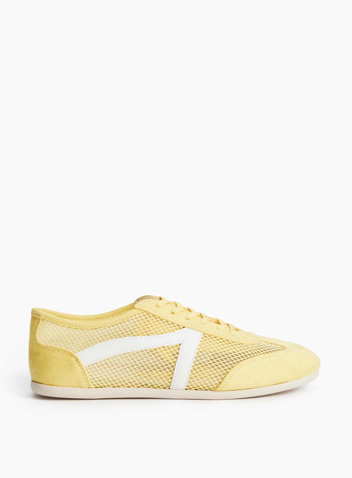 Yellow Mesh Detail Low Profile Trainers