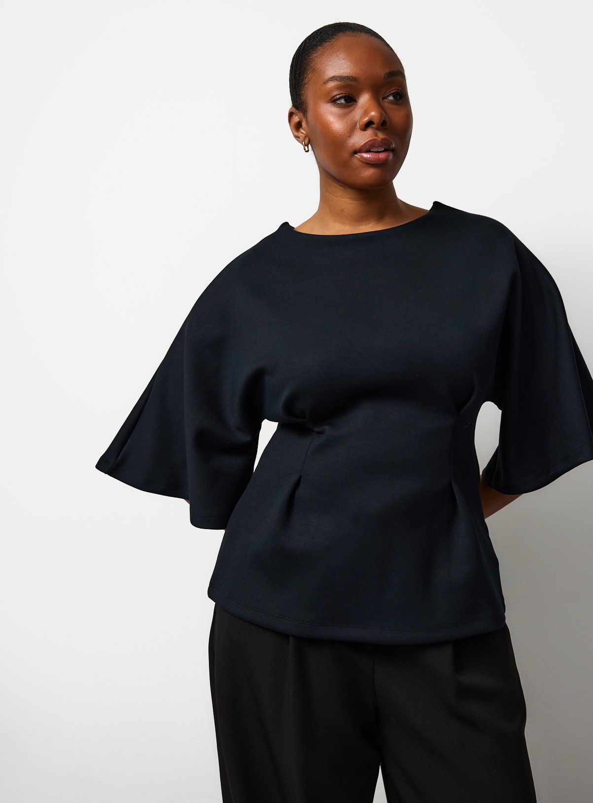 Black Cinched Oversized T-Shirt M