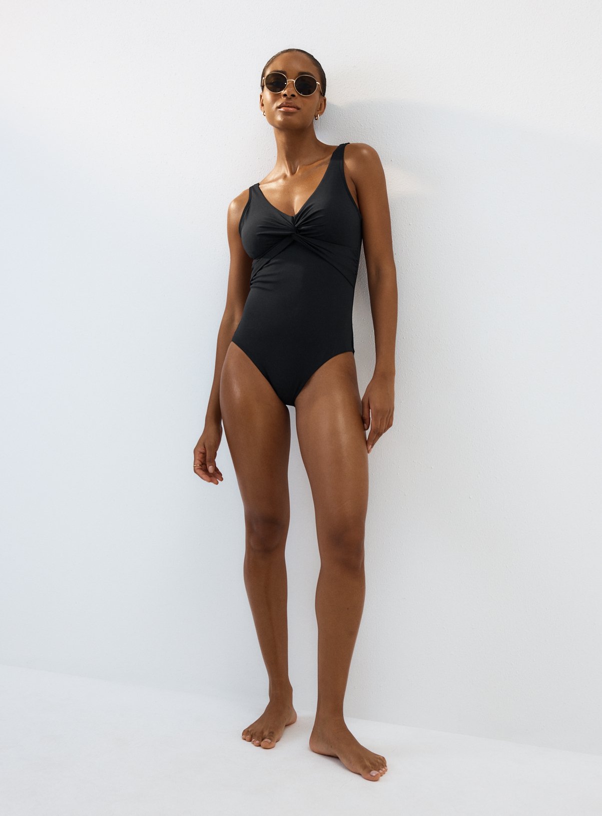 Black Twist Front Swimsuit 20