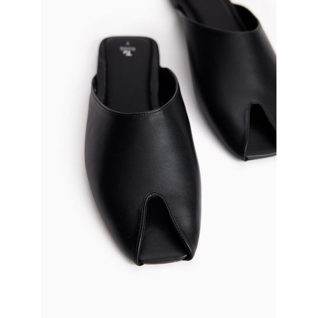 Buy Black Peep Toe Mule 3 | Sandals | Argos