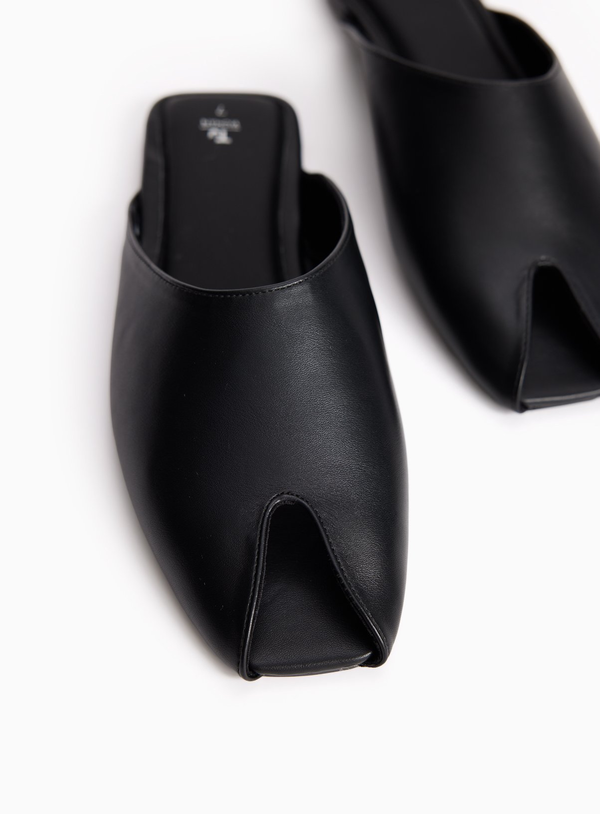 Black Peep Toe Mule