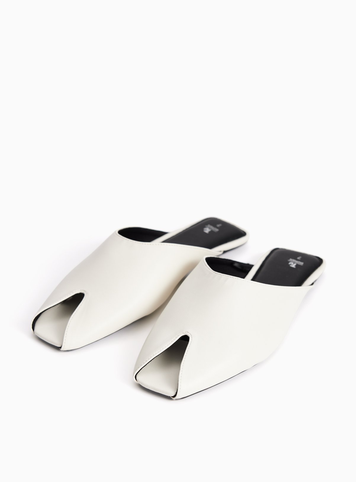 Bone Cream Peep Toe Mule