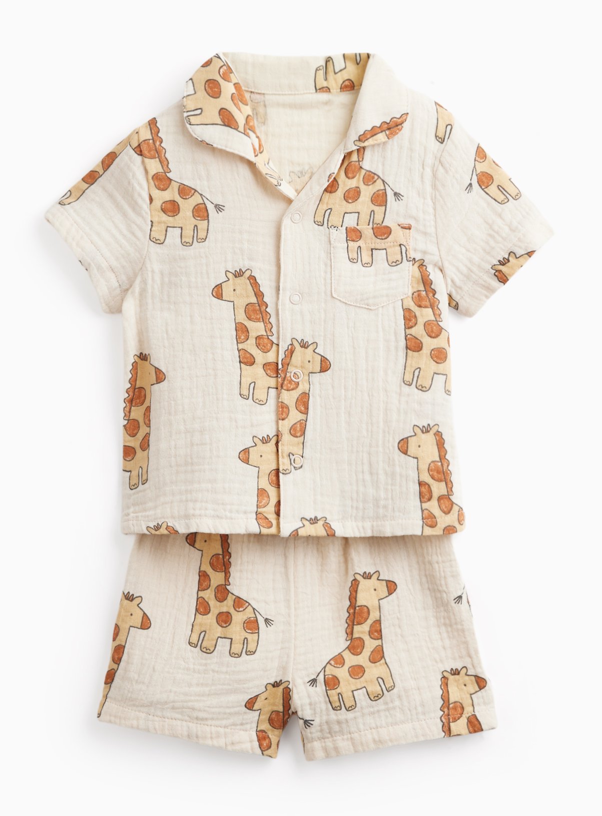 Giraffe Print Shortie Pyjama Set 3-6 months