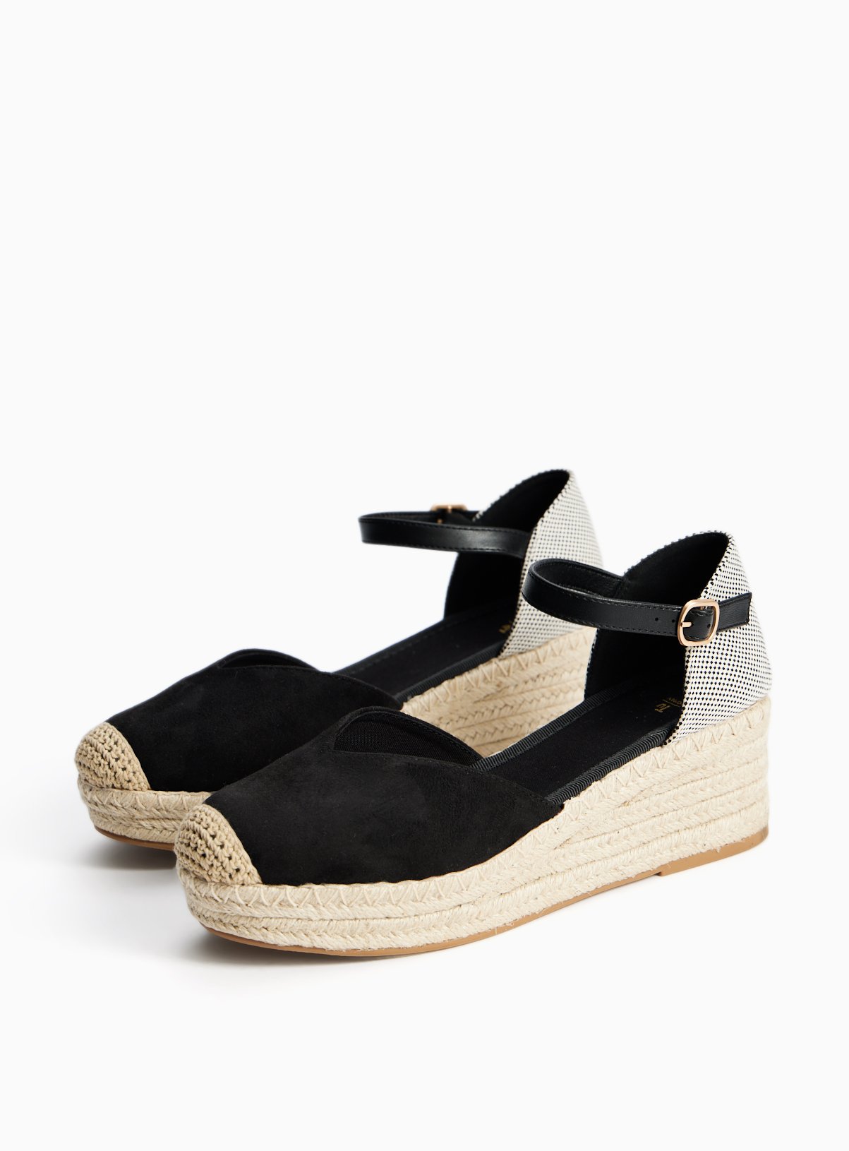 Black Wedge Espadrille Sandals 4