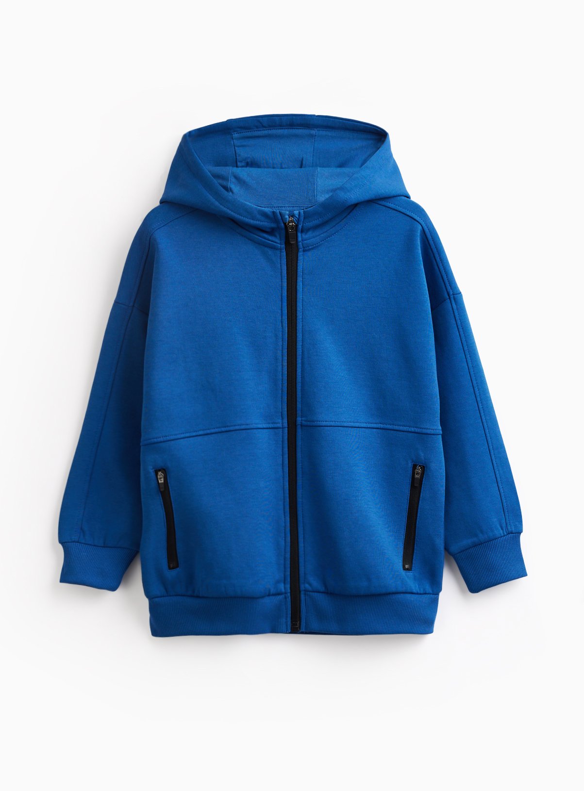 Blue Sun Bleached Zip Through Hoodie