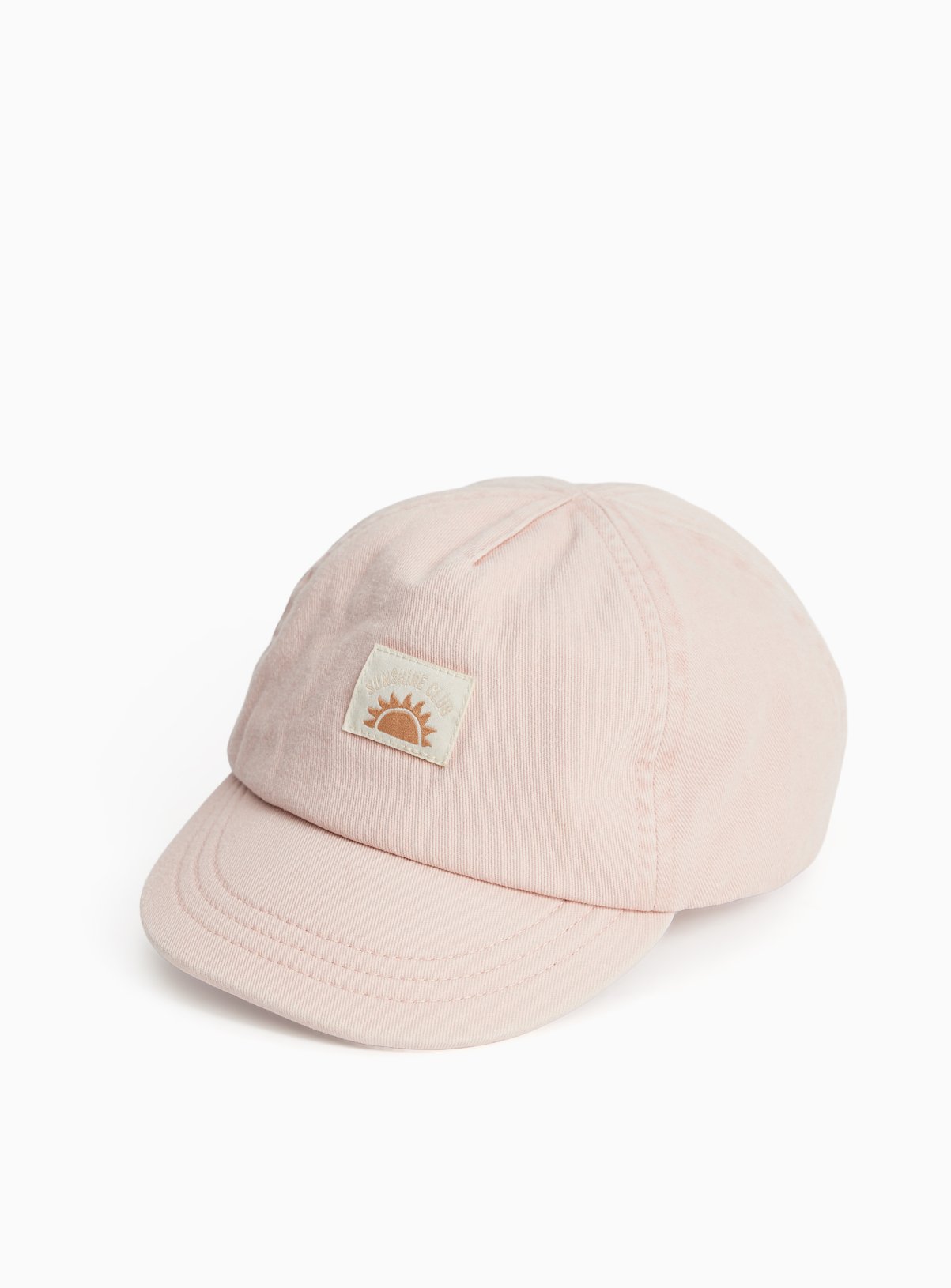 Pink Denim Sunshine Club Motif Baseball Cap 