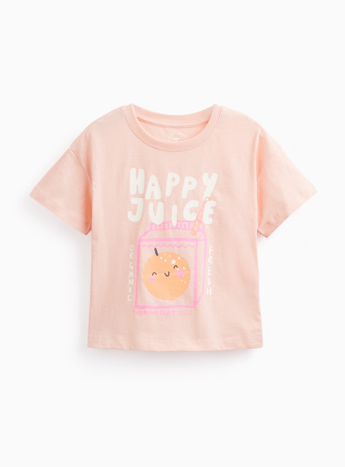 Coral Happy Juice Graphic Relaxed Fit T-Shirt 2-3 years