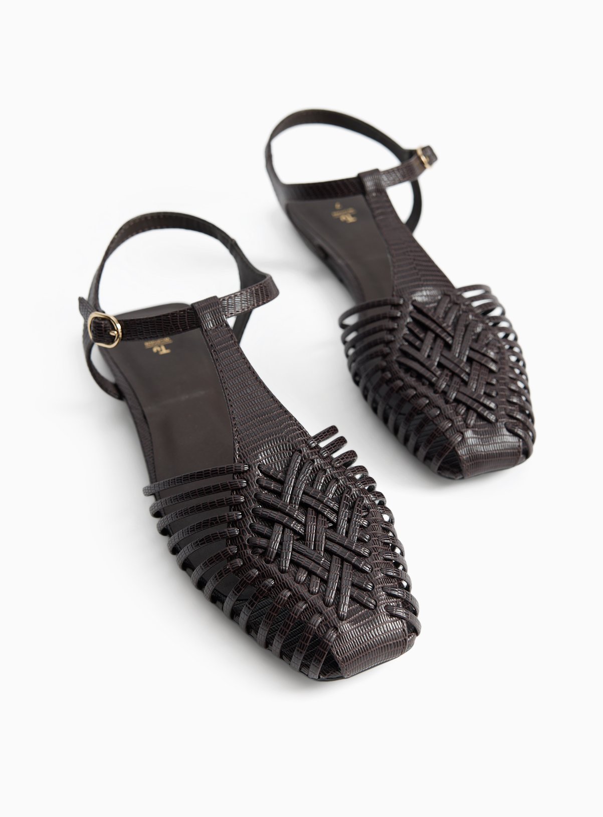 Brown Caged Snake Sandals 8