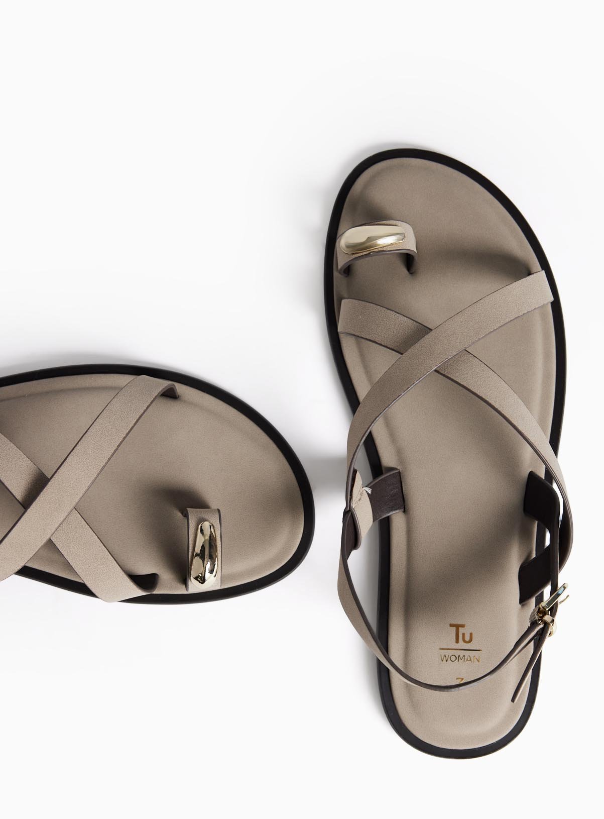 Toe Ring Detail Strappy Sandals 