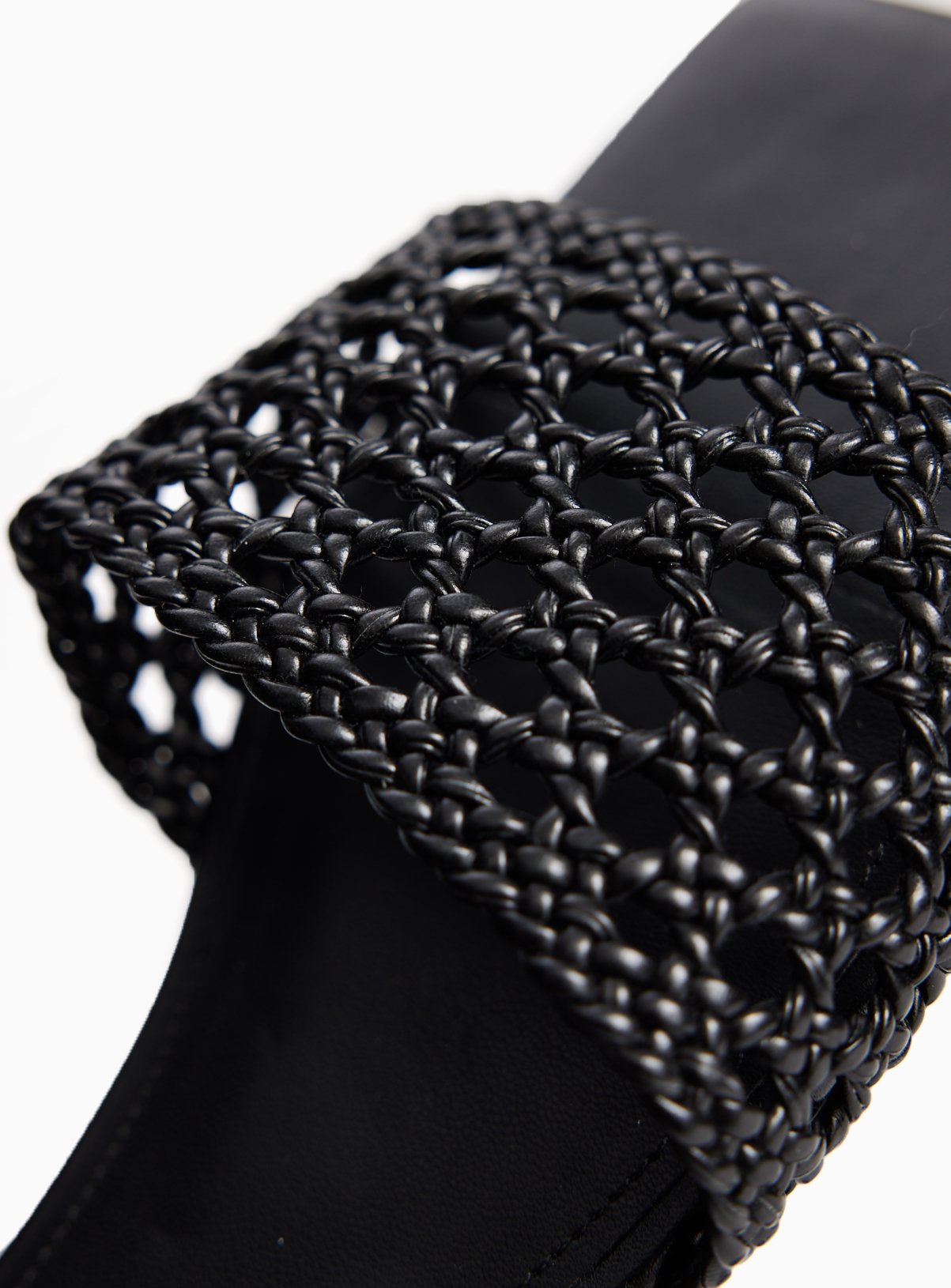 Lattice Detail Mule Sandals 