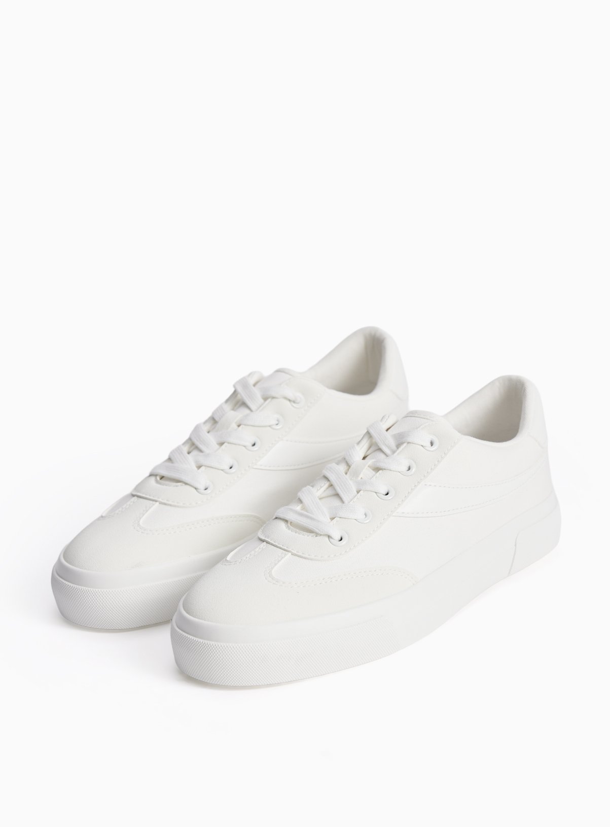 White Chunky Canvas Trainers 8