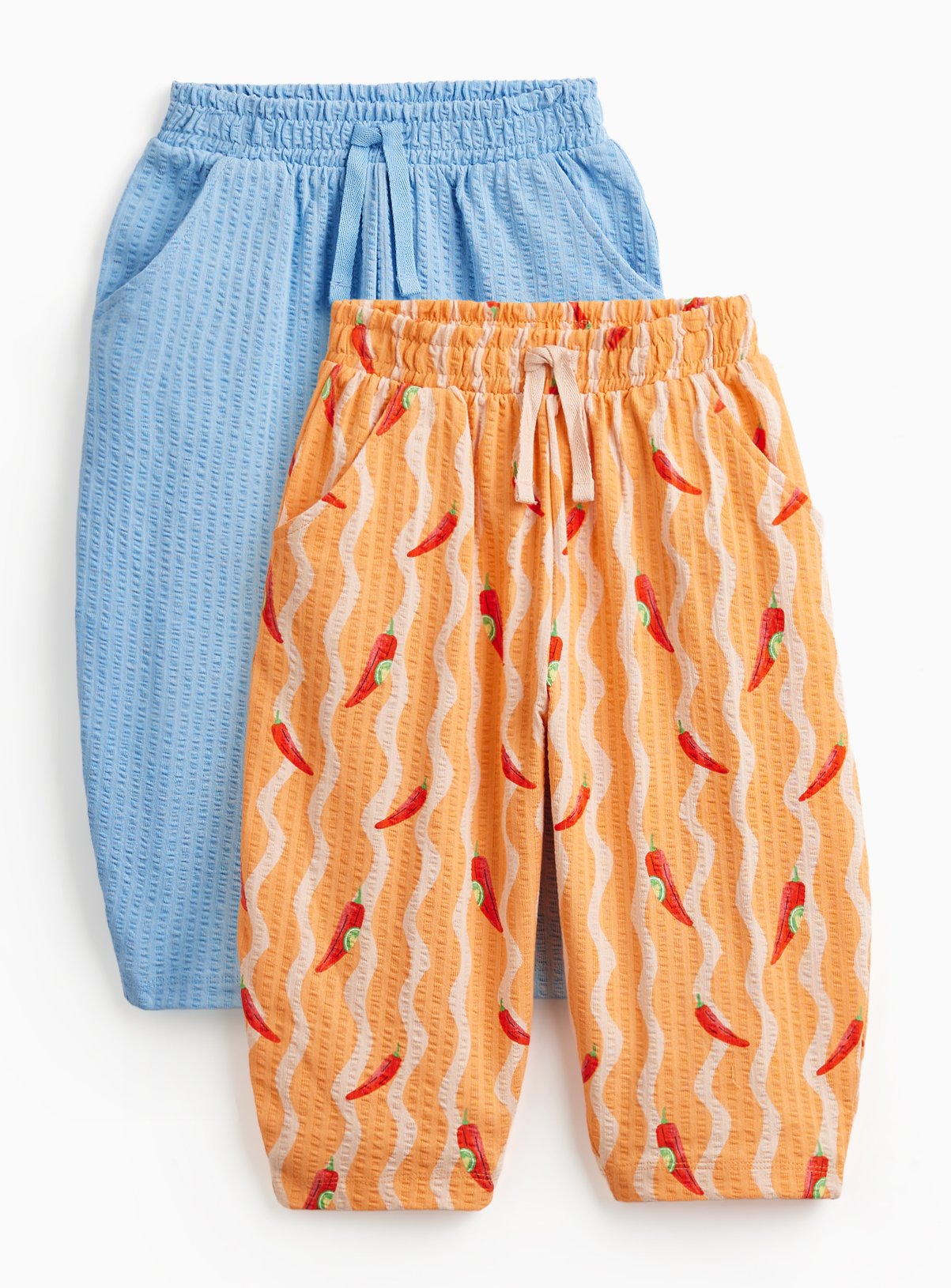 Chilli & Stripe Print Barrel Leg Trousers 2 Pack 