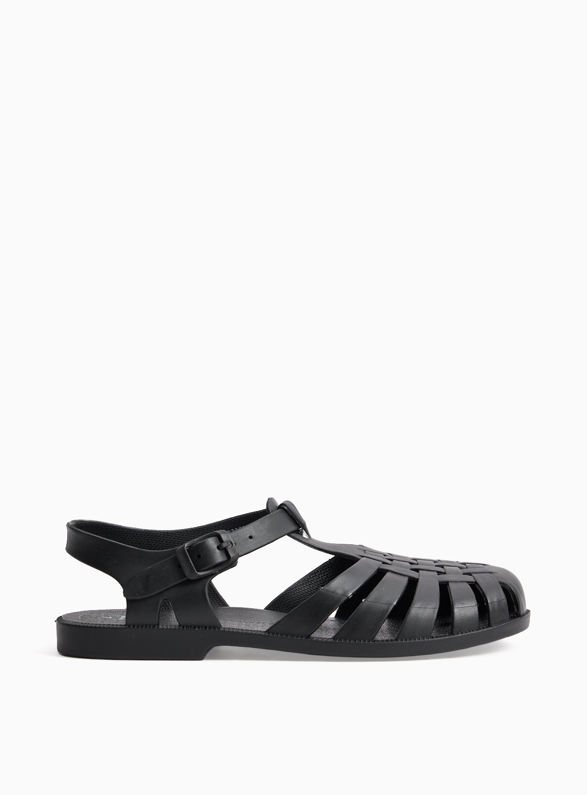Black Jelly Fisherman Style Sandals 6