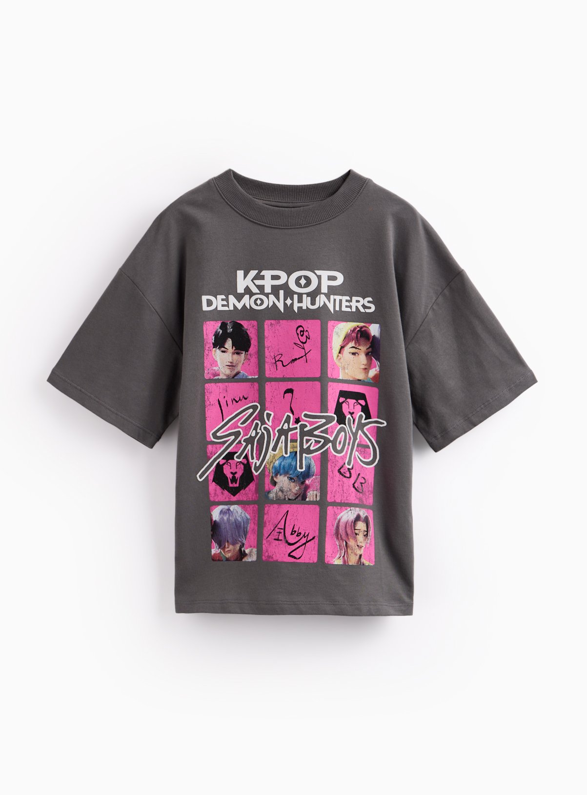 Charcoal KPop Demon Hunters T-Shirt 14 years