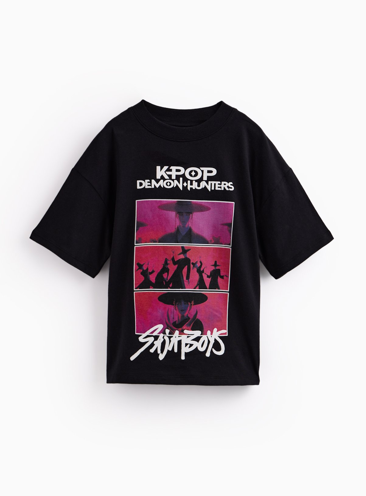 Black KPop Demon Hunters Graphic T-Shirt 14 years