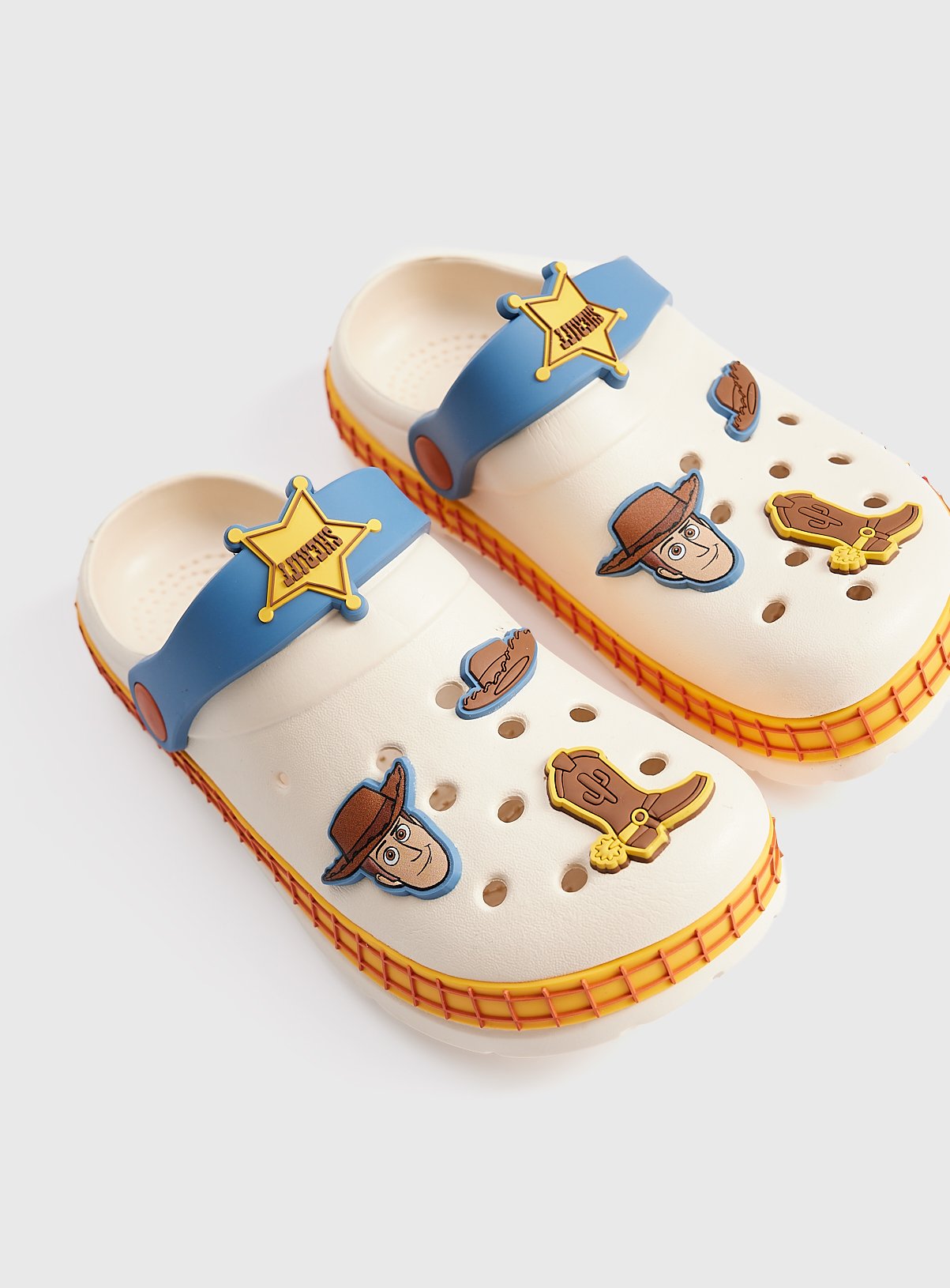 Cream Toy Story EVA Ankle Strap Clogs 
